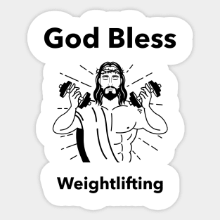 God Bless Weightlifting Sticker